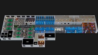 1000m²健身房器材擺放配置平麵圖